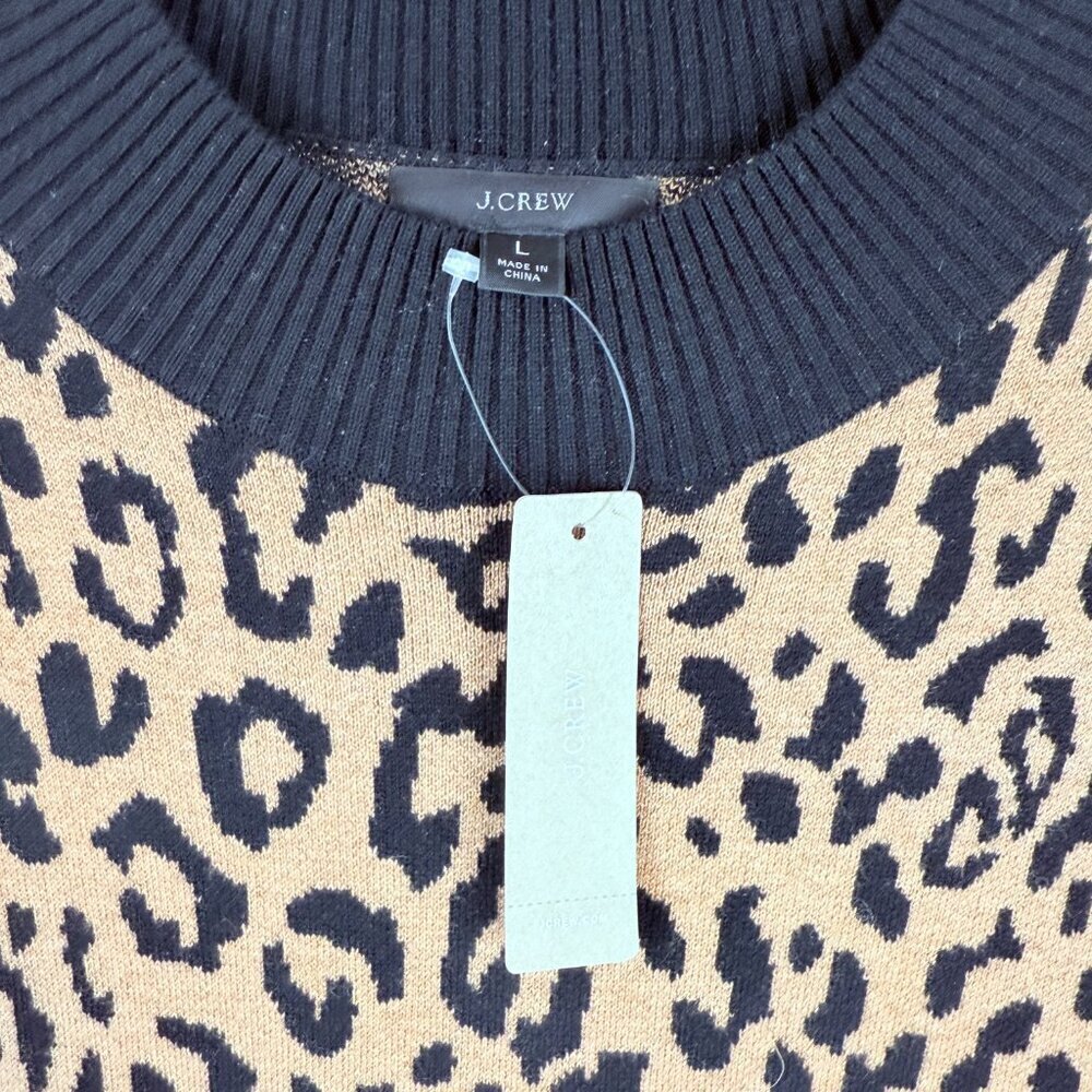 NWT J.Crew Leopard Print Sweater Dress with Pockets – Women’s Large - Picture 8 of 14